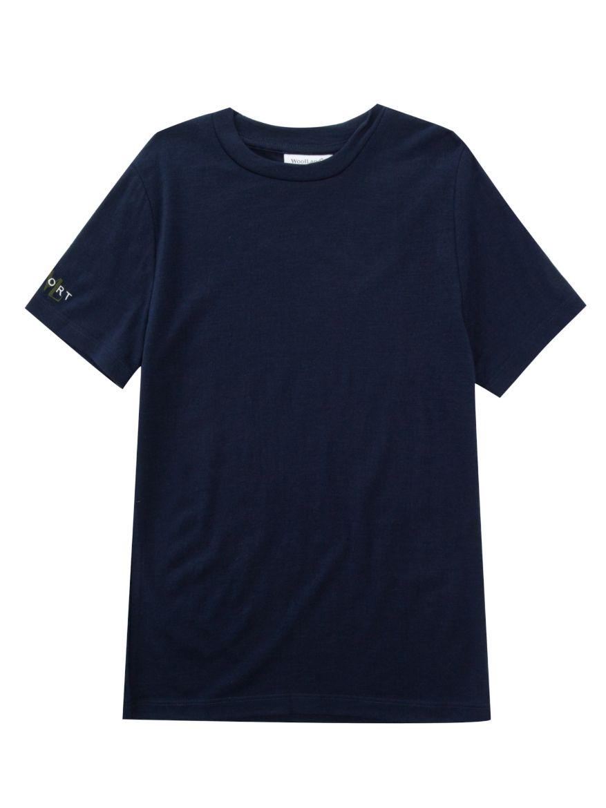 Bilde av WoolLand Skorve merino T shirt kids Blue Ink